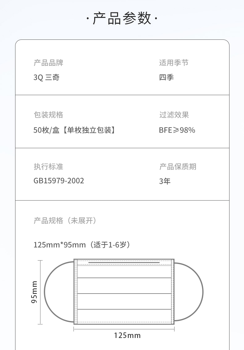 三奇兒童一次性口罩圖片13