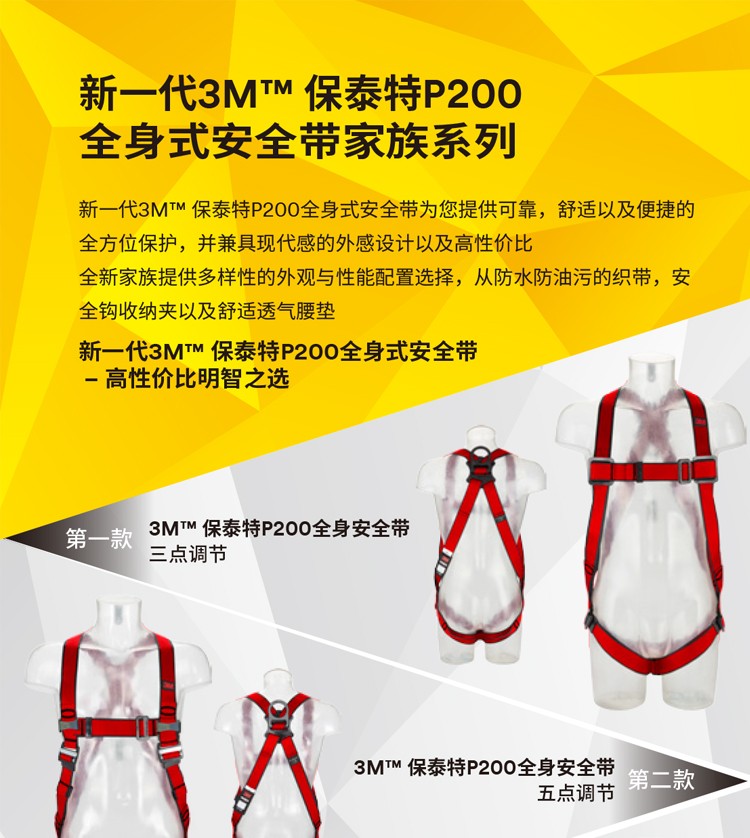 3M1161730保泰特P200五點(diǎn)式全身式安全帶圖片4