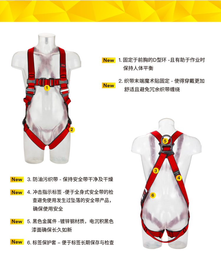 3M1161730保泰特P200五點(diǎn)式全身式安全帶圖片6