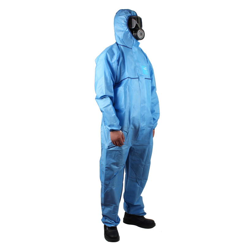 微護(hù)佳MG1500BL15-B-99-157-02淺藍(lán)色增強型有帽連體防護(hù)服圖片5
