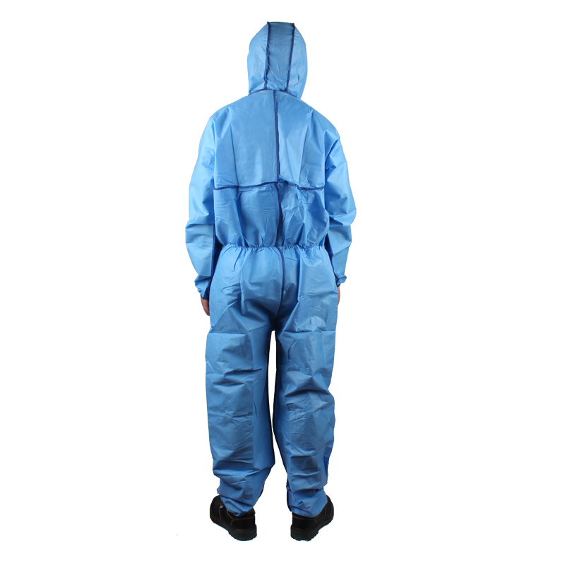 微護(hù)佳MG1500BL15-B-99-157-02淺藍(lán)色增強型有帽連體防護(hù)服圖片3