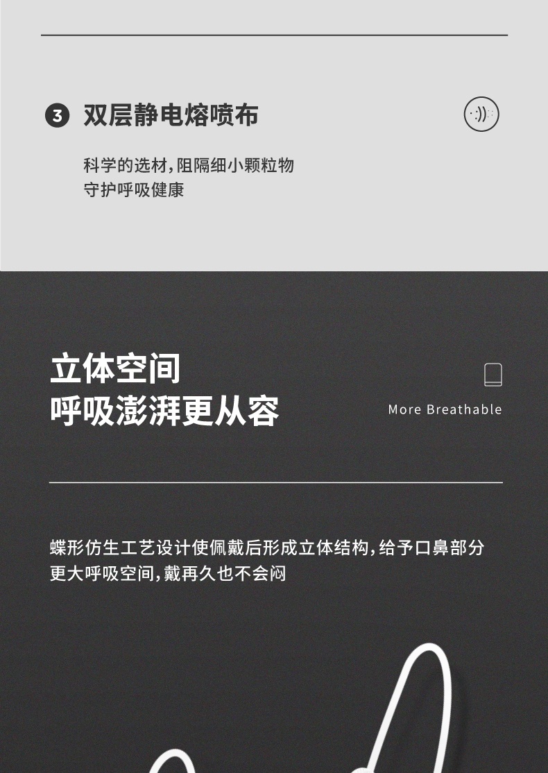 松研韓版柳葉型kf94kn95兒童一次性口罩圖3