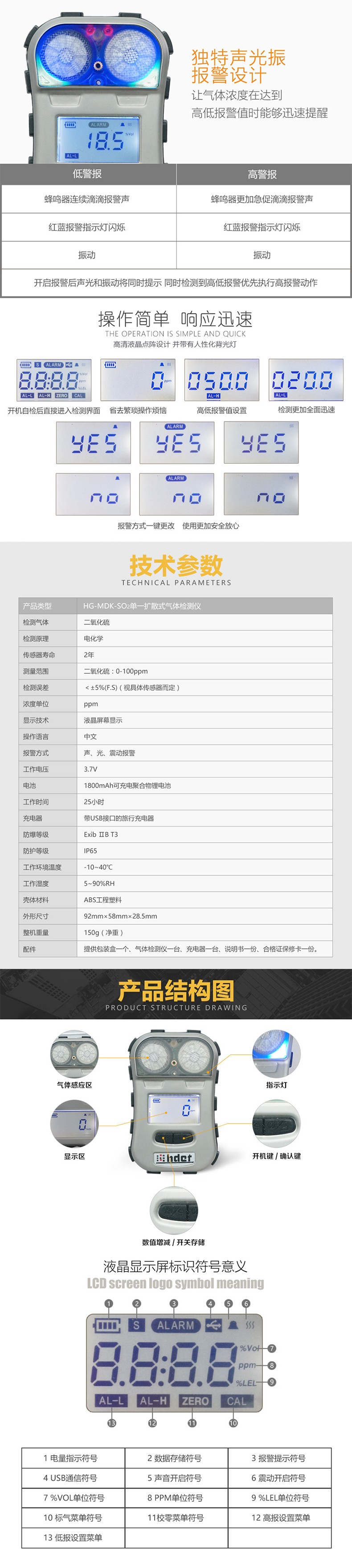 海固HG-MDK-SO2迷你擴(kuò)散式二氧化硫氣體檢測儀圖片