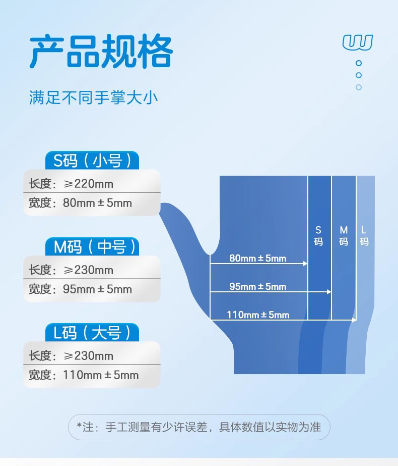 高邦604-010058無粉麻面一次性使用醫(yī)用橡膠檢查手套M碼10