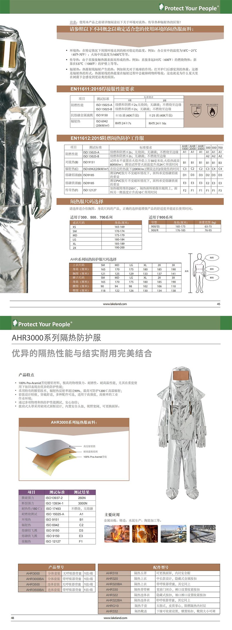 雷克蘭AHR3500連體式隔熱服套裝圖片