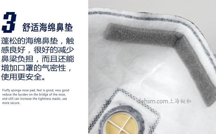 3M9913V口罩內側鼻梁海綿鼻墊，降低口罩壓迫感